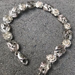 Sterling Silver Rose Bracelet